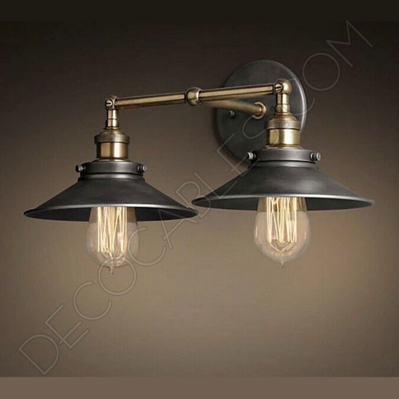 Lámpara Aplique de pared dos brazos vintage Lámpara Aplique de pared dos brazos vintage