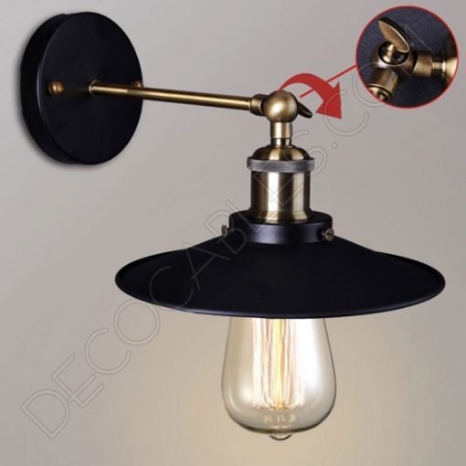 Lámpara Aplique de pared Vintage un brazo con plato 5 Lámpara Aplique de pared un brazo Vintage