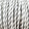 Cable textil eléctrico (blanco y gris plata jaspeado) 5 Cable eléctrico de tela blanco y gris plata