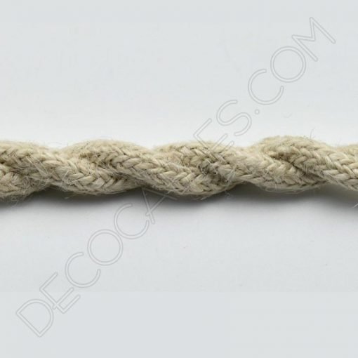 Cable trenzado de cuerda de cáñamo de colores 6 Cable eléctrico trenzado de cuerda de cáñamo beige