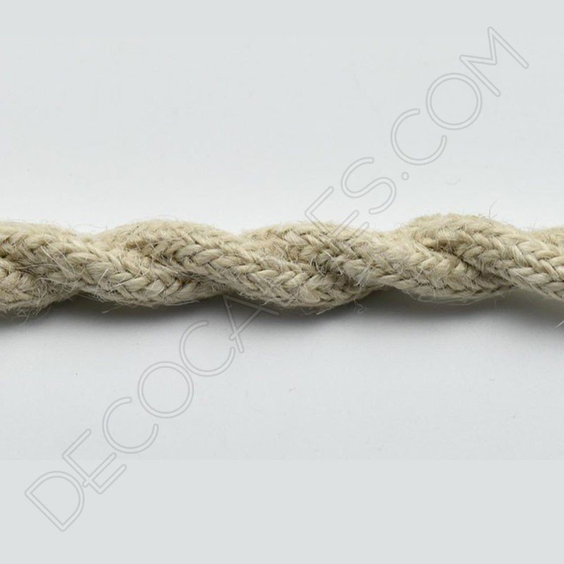 Cable eléctrico trenzado de cuerda de cáñamo beige Cable eléctrico trenzado de cuerda de cáñamo beige