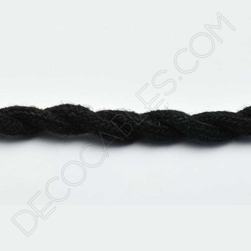 Cable eléctrico trenzado de cuerda de cáñamo negro Cable eléctrico trenzado de cuerda de cáñamo negro