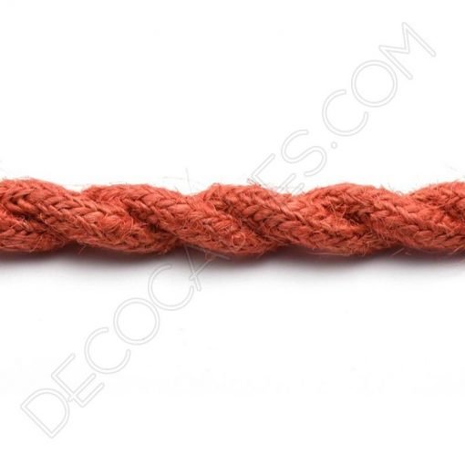 Cable trenzado de cuerda de cáñamo de colores 11 Cable eléctrico trenzado de cuerda de cáñamo rojizo