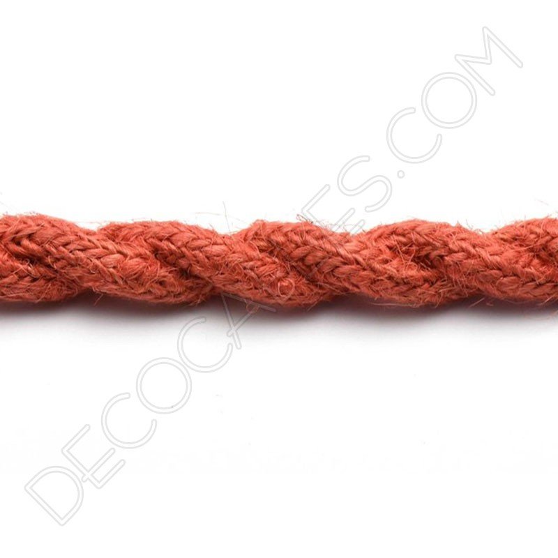 Cable eléctrico trenzado de cuerda de cáñamo rojizo Cable eléctrico trenzado de cuerda de cáñamo rojizo