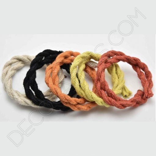 Cable trenzado de cuerda de cáñamo de colores 1 Cable eléctrico trenzado de cuerda de cáñamo varios colores