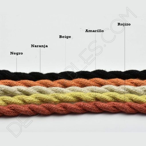 Cable trenzado de cuerda de cáñamo de colores 3 Cable eléctrico trenzado de cuerda de cáñamo varios colores