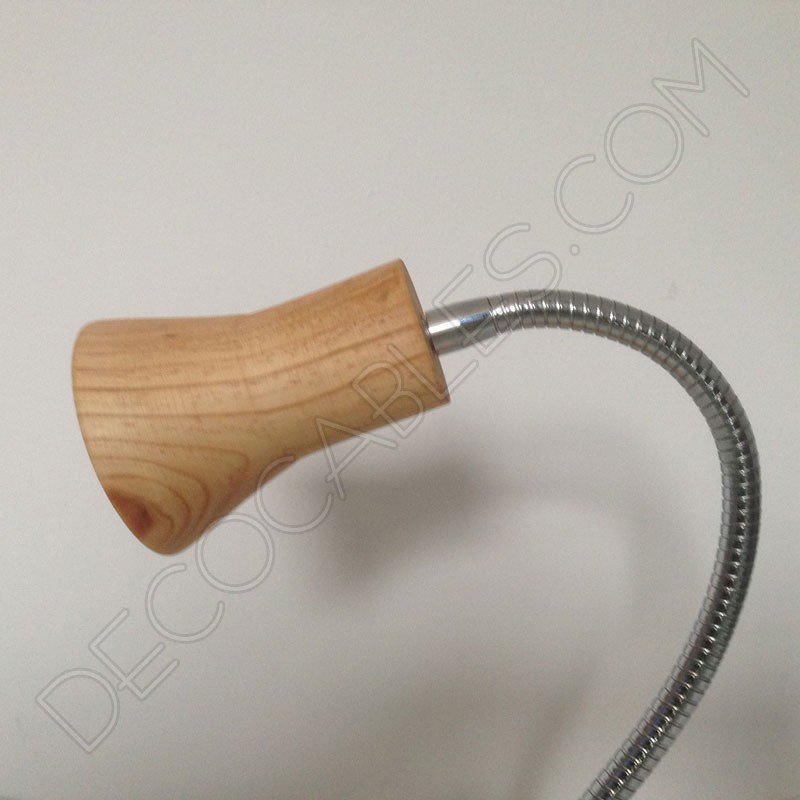 Flexo de escritorio de madera brazo articulado cromado Flexo de escritorio de madera brazo articulado cromado