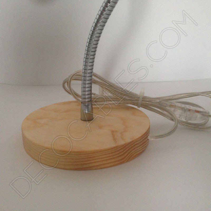 Flexo de escritorio de madera brazo articulado cromado Flexo de escritorio de madera brazo articulado cromado