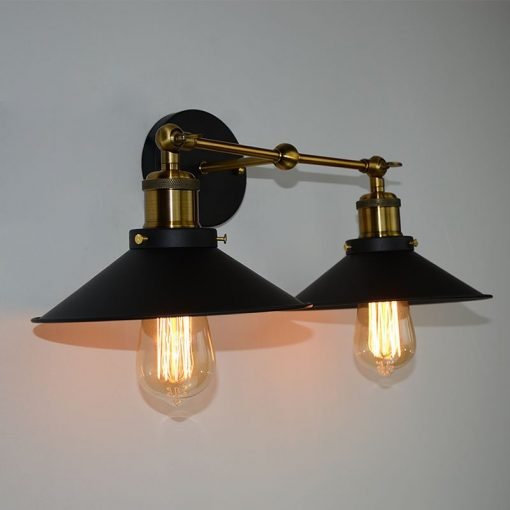 Lámpara Aplique de pared Vintage dos brazos con plato 5 Lámpara Aplique de pared dos brazos vintage