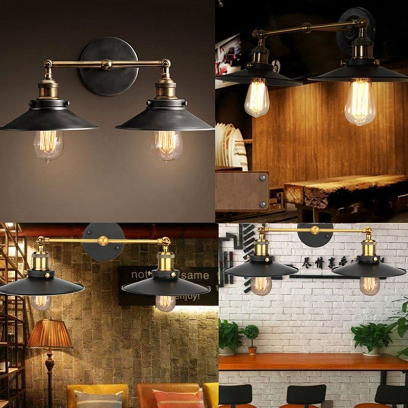 Lámpara Aplique de pared dos brazos vintage Lámpara Aplique de pared dos brazos vintage