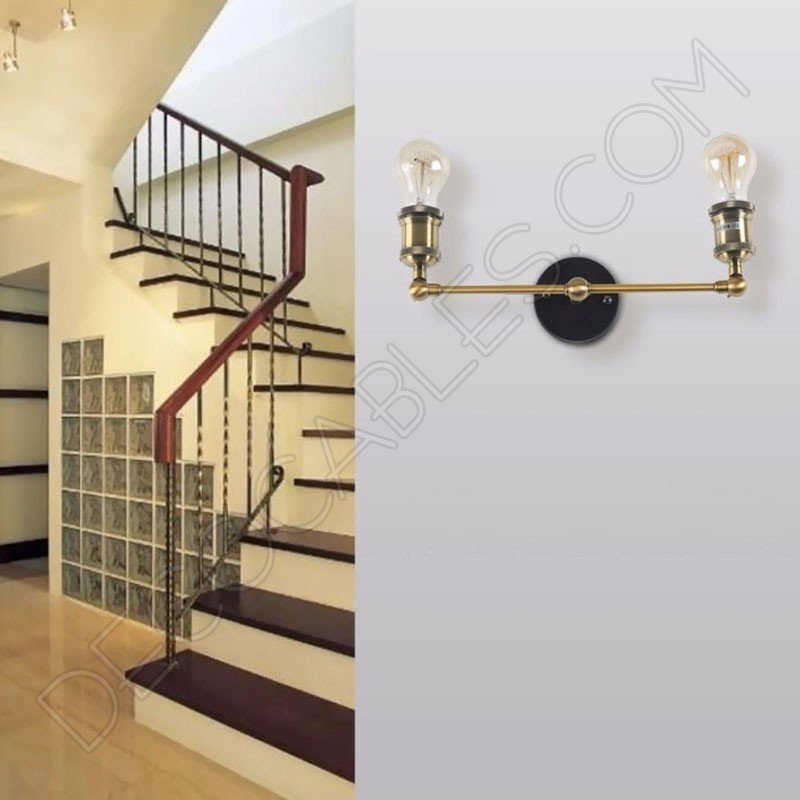 Lámpara Aplique de pared dos brazos vintage Lámpara Aplique de pared dos brazos vintage