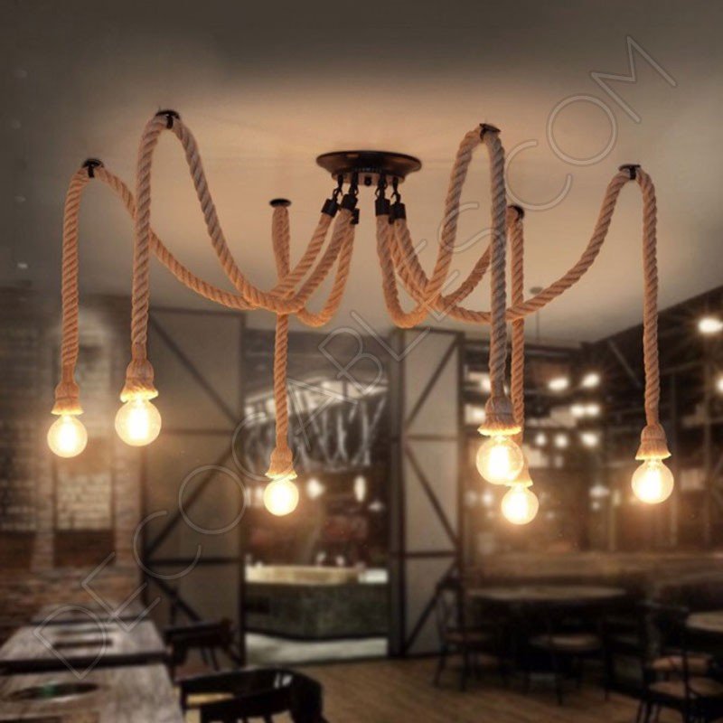 Lámpara araña de cuerda de 6 brazos Lámpara araña de cuerda de 6 brazos