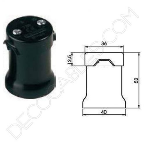 Portalámparas guirnalda E27 para cable plano