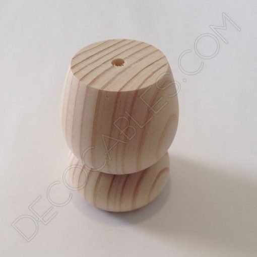 Cubre portalámparas madera doble bola 1 Portalámparas de madera doble bola