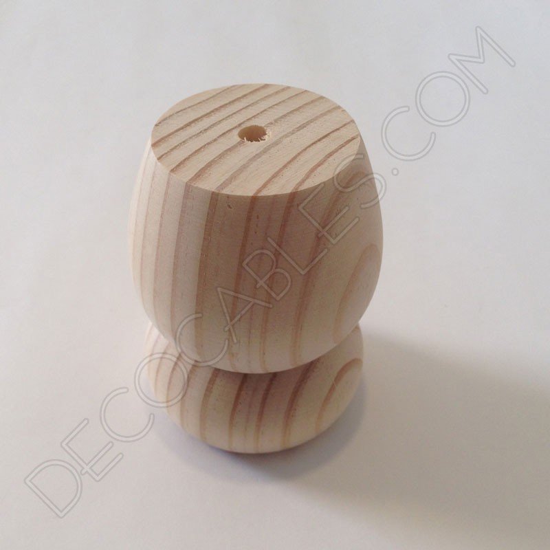 Portalámparas de madera doble bola Portalámparas de madera doble bola