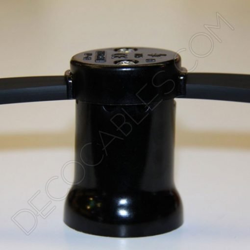 Portalámparas feria para cable manguera 2 Portalámparas guirnalda E27 para cable plano