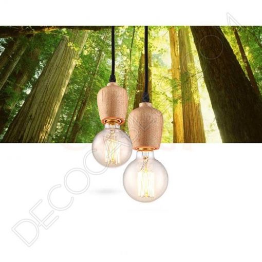 Lámpara araña con portalámparas de madera 12 Lámpara colgante araña de madera color negro