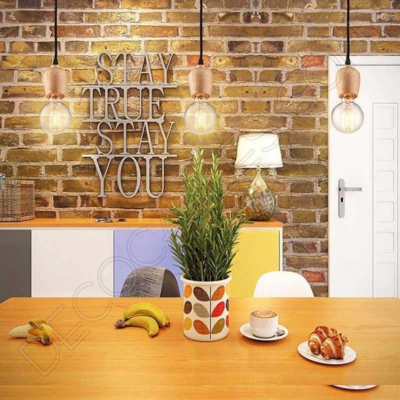 Lámpara colgante araña de madera color negro Lámpara colgante araña de madera color negro