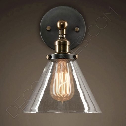 Lámpara aplique de pared tulipa de cristal estilo vintage