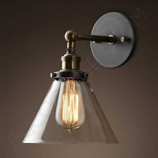 Lámpara aplique de pared tulipa de cristal estilo vintage