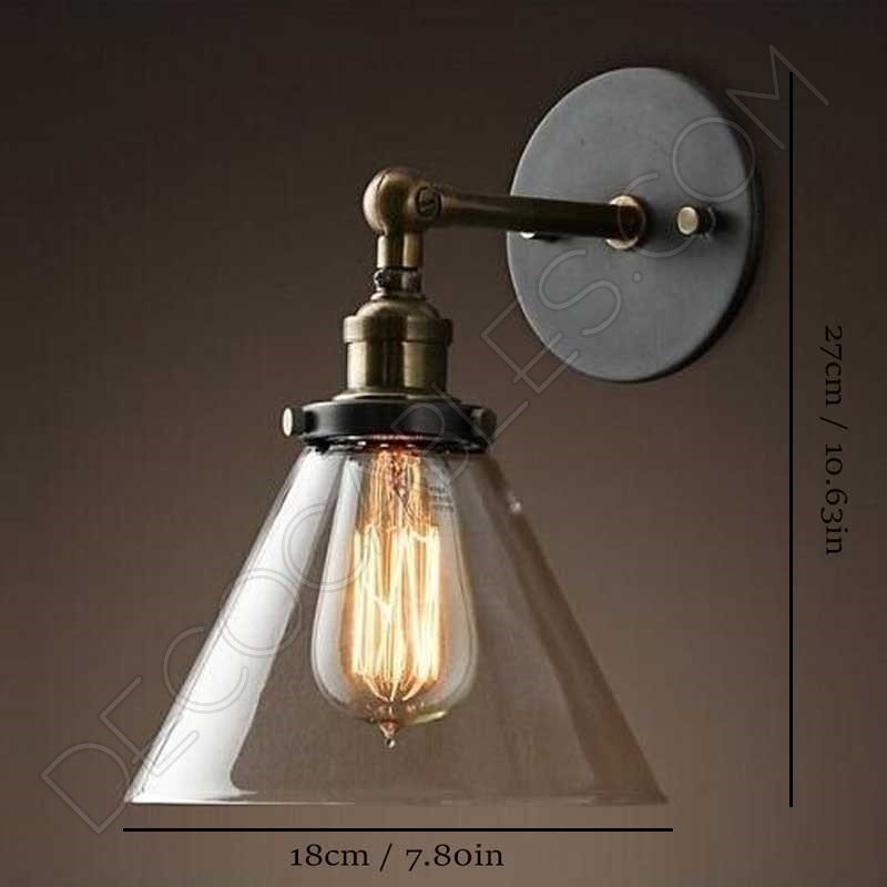 Lámpara aplique de pared tulipa de cristal estilo vintage Lámpara aplique de pared tulipa de cristal estilo vintage