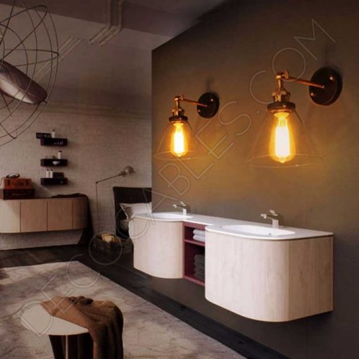 Lámpara Aplique de pared tulipa Cristal Vintage 8 Lámpara aplique de pared tulipa de cristal estilo vintage