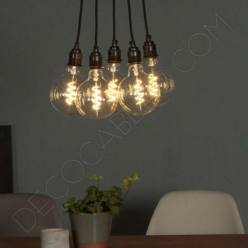 Bombilla globo filamento led espiral ámbar 4 vatios Bombilla globo filamento led espiral ámbar 4 vatios