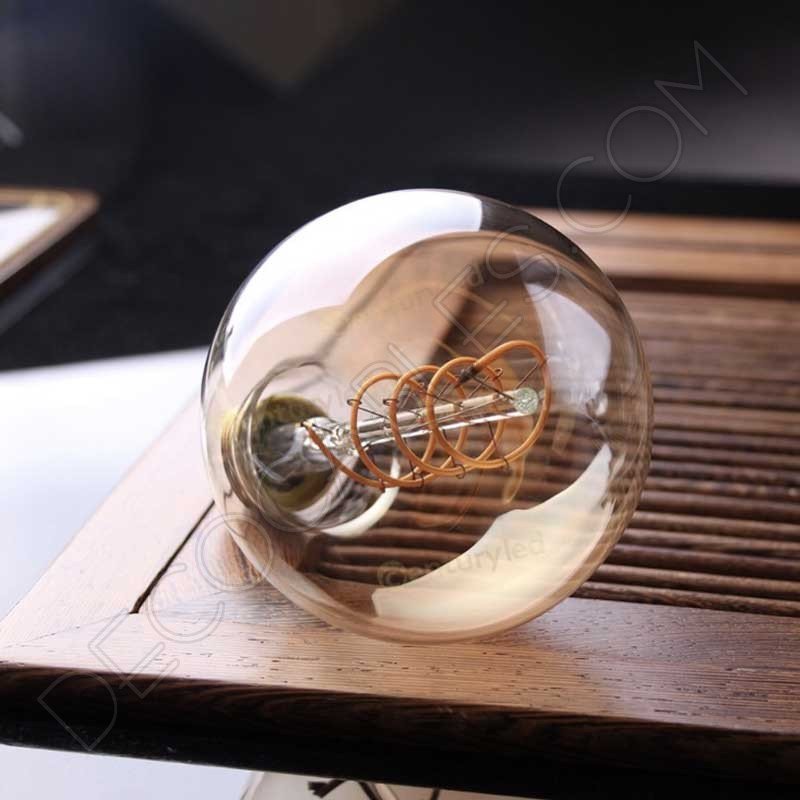Bombilla globo filamento led espiral ámbar 4 vatios Bombilla globo filamento led espiral ámbar 4 vatios