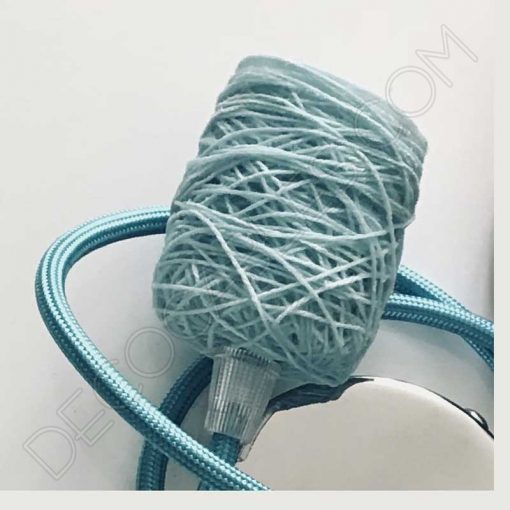 Cubre portalámparas textil 2 Cubre portalámparas textil en algodón azul