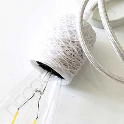 Cubre portalámparas textil en algodón blanco