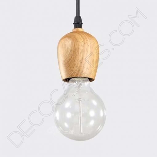 Cubre portalámparas de madera de roble modelo bellota