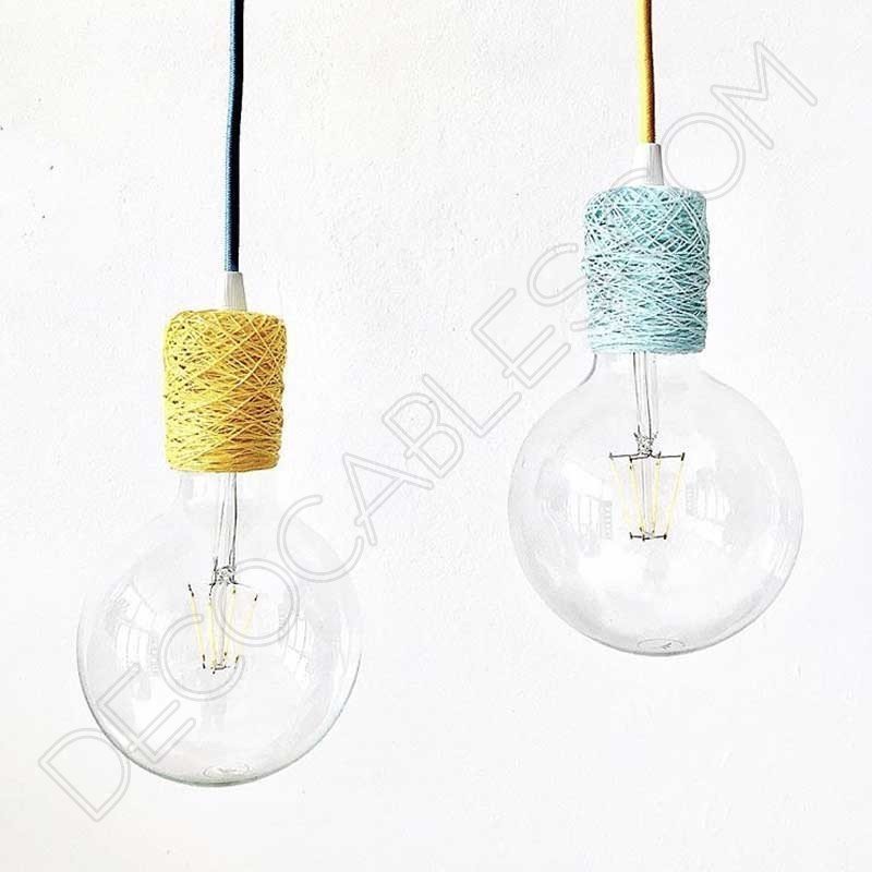 Cubre portalámparas textil en algodón de varios colores Cubre portalámparas textil en algodón de varios colores