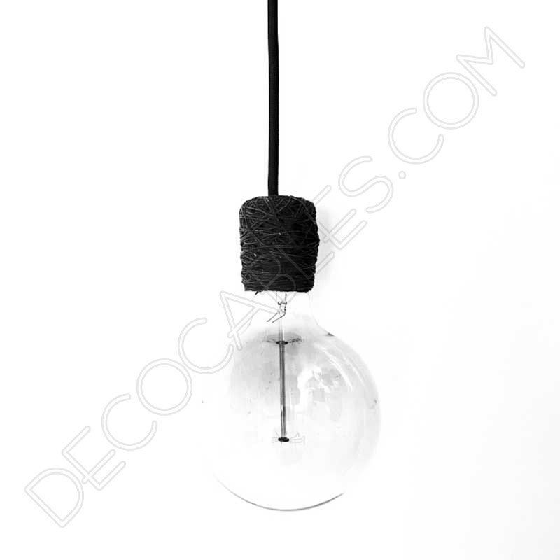 Cubre portalámparas textil en algodón negro Cubre portalámparas textil en algodón negro