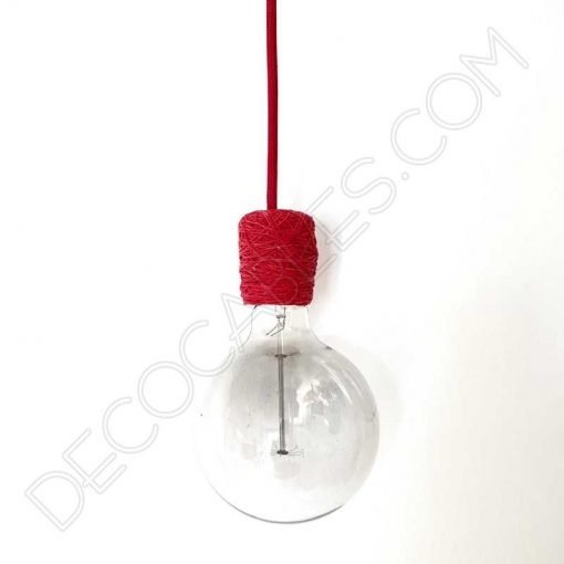 Cubre portalámparas textil 3 Cubre portalámparas textil en algodón rojo