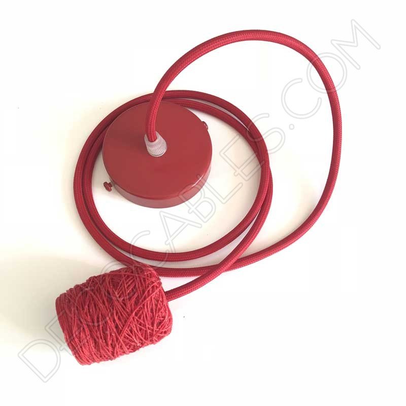 Cubre portalámparas textil en algodón rojo Cubre portalámparas textil en algodón rojo