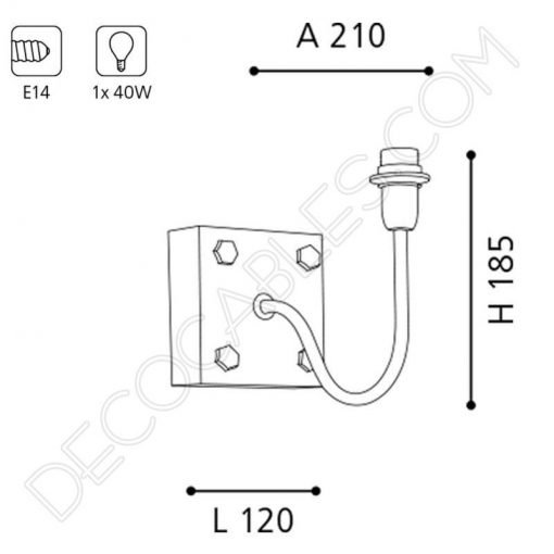 Aplique de pared lámpara en madera y acero negro 5 Lámpara aplique de pared madera y metal vintage