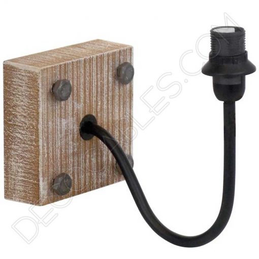 Lámpara aplique de pared madera y metal vintage