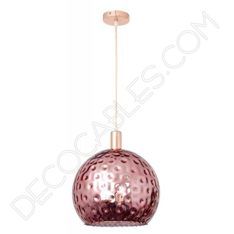 Lámpara colgante cristal esmaltado modelo León rosa oro Lámpara colgante cristal esmaltado modelo León rosa oro