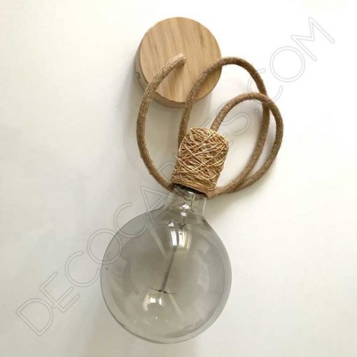 Cubre portalámparas textil 16 Lámpara colgante con portalámparas textil de algodón en cáñamo oscuro