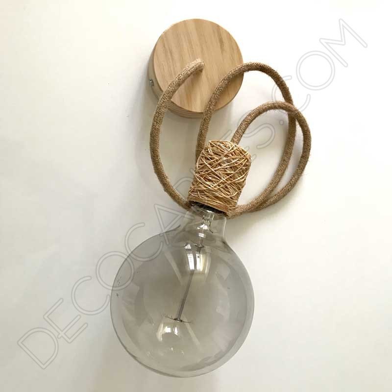 Lámpara colgante con portalámparas textil de algodón en cáñamo oscuro Lámpara colgante con portalámparas textil de algodón en cáñamo oscuro