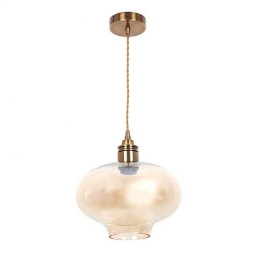 Lámpara colgante cristal ámbar Muriel 4 Lámpara colgante tulipa cristal ámbar modelo muriel