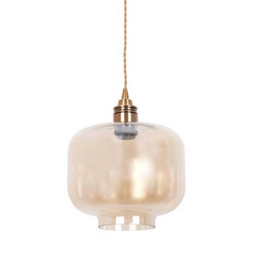 Lámpara colgante cristal ámbar Muriel 3 Lámpara colgante tulipa cristal ámbar modelo muriel