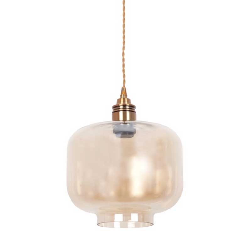 Lámpara colgante tulipa cristal ámbar modelo muriel Lámpara colgante tulipa cristal ámbar modelo muriel