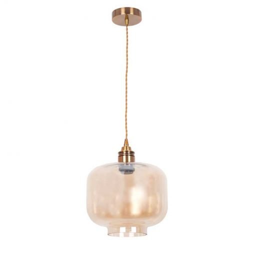 Lámpara colgante cristal ámbar Muriel 2 Lámpara colgante tulipa cristal ámbar modelo muriel