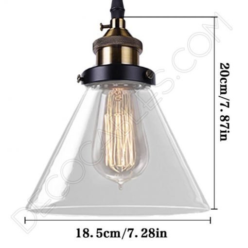 Lámpara colgante con tulipa de cristal estilo vintage