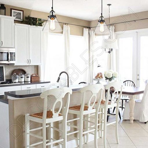 Lámpara colgante con tulipa de cristal estilo vintage