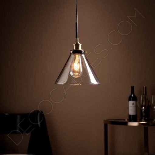 Lámpara colgante con tulipa de cristal estilo vintage