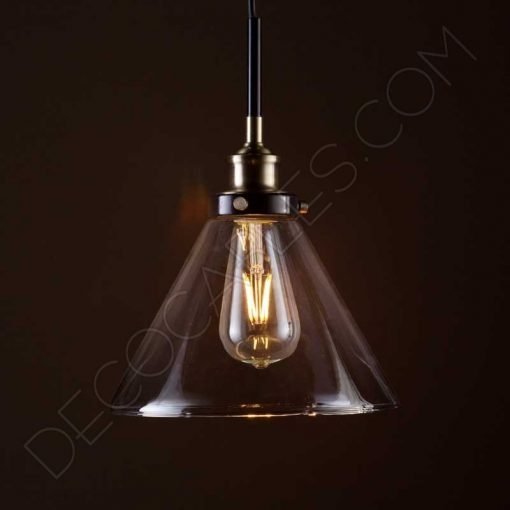 Lámpara colgante con tulipa de cristal estilo vintage