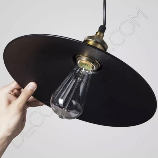 Lámpara colgante con plato modelo Vintage 5 Lampara colgante con pantalla en forma de plato modelo vintage