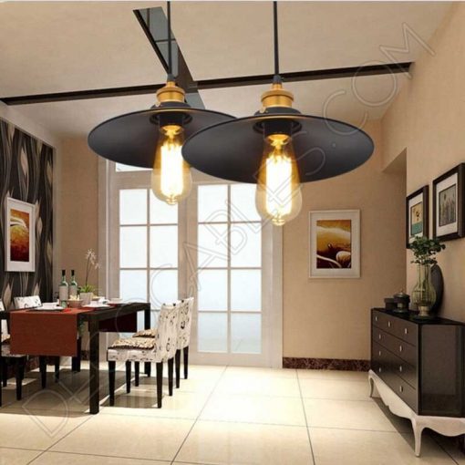 Lámpara colgante con plato modelo Vintage 9 Lampara colgante con pantalla en forma de plato modelo vintage